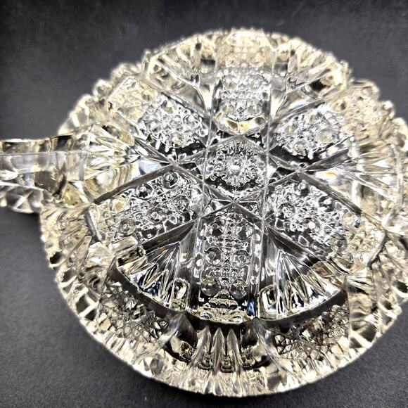 VTG Imperial Glass Nucut Handled Nappy Dish Sawtooth Rim Hobstars Arches - Picture 5 of 7